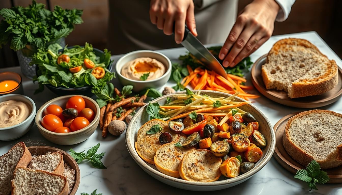 Seasonal meal prepared in a home kitchen